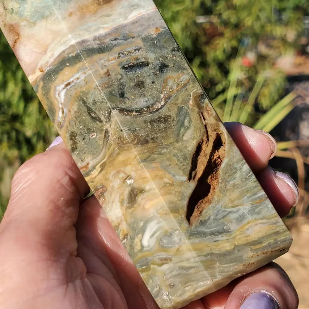 Ocean Jasper Green Sea Crystal Tower Point 320 grams